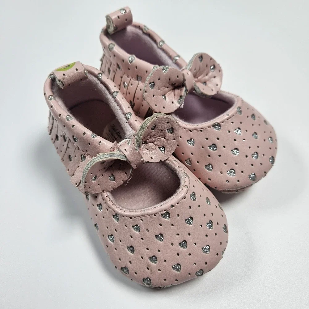 First‎ Steps Girls Sz 3 (3-6 Months) Baby Shoes Pink Moccasins